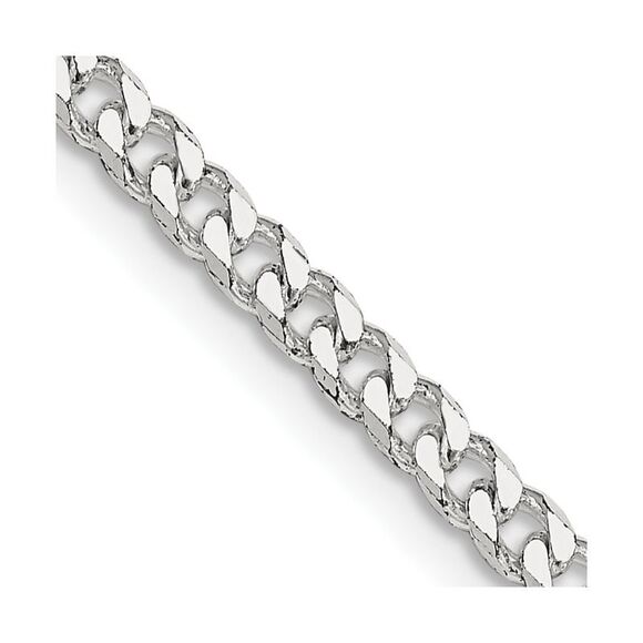 Kazi Luxury Sterling Silver Polished 3.15mm Curb Chain